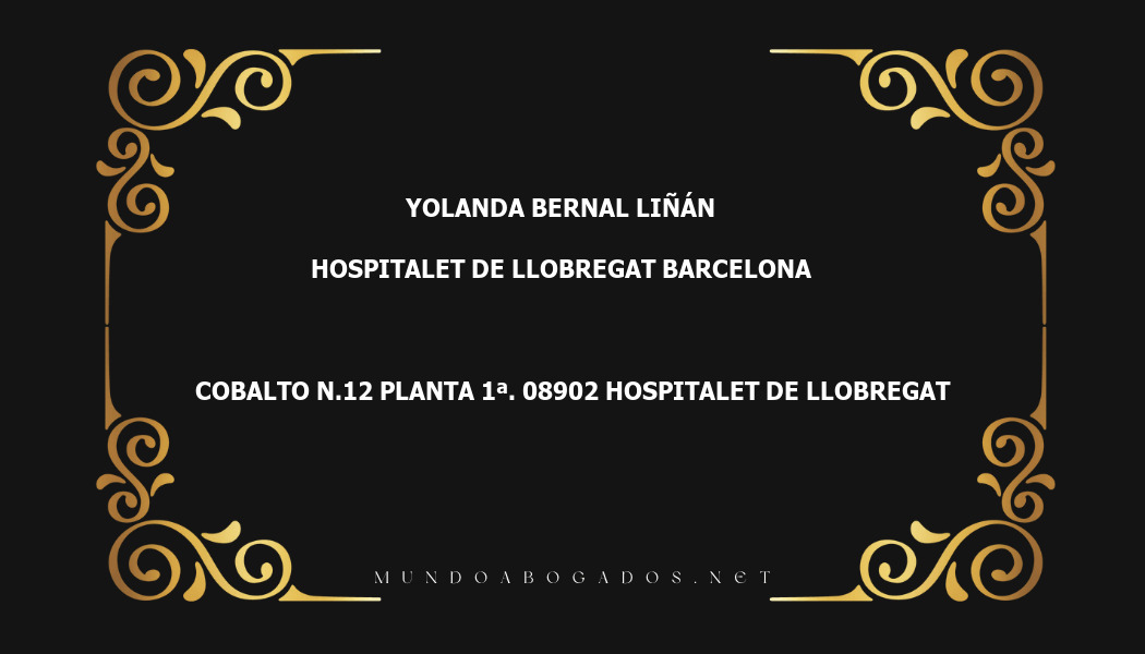 abogado Yolanda Bernal Liñán en la localidad de Hospitalet de Llobregat