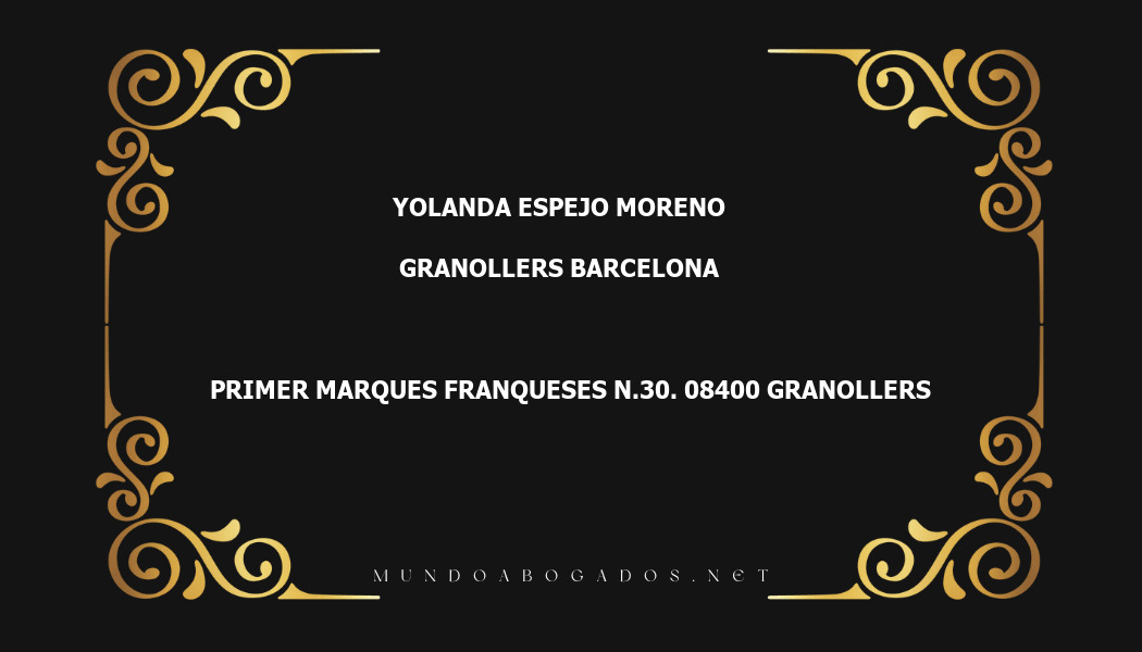 abogado Yolanda Espejo Moreno en la localidad de Granollers