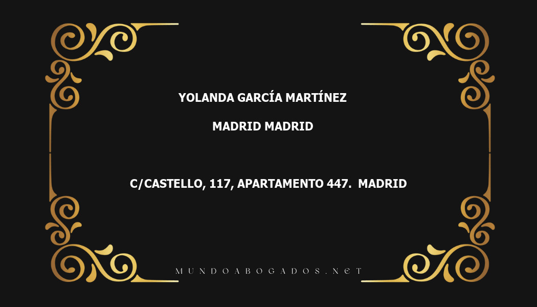 abogado Yolanda García Martínez en la localidad de Madrid