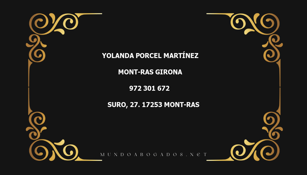 abogado Yolanda Porcel Martínez en la localidad de Mont-ras