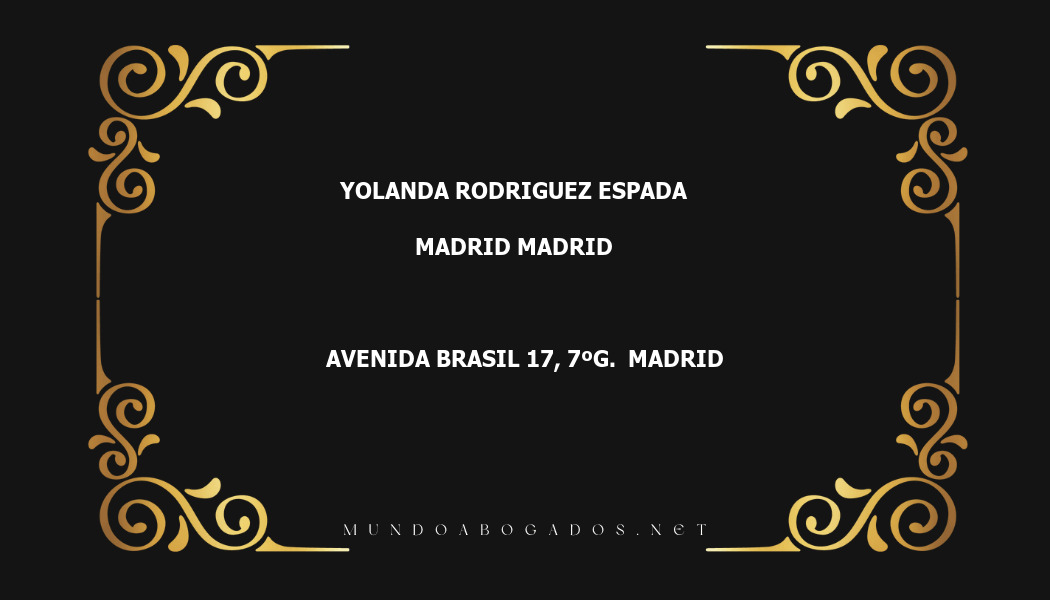 abogado Yolanda Rodriguez Espada en la localidad de Madrid