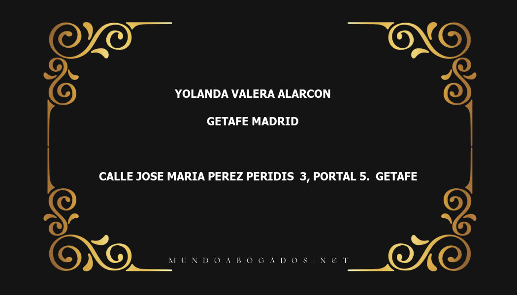 abogado Yolanda Valera Alarcon en la localidad de Getafe